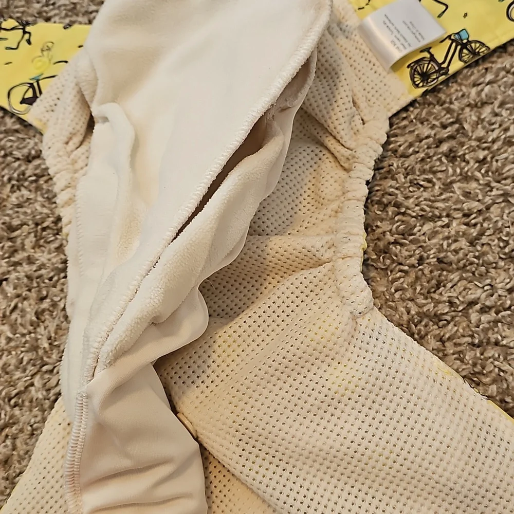 Grovia Yellow Bicycle Print Kids Hybrid Diaper